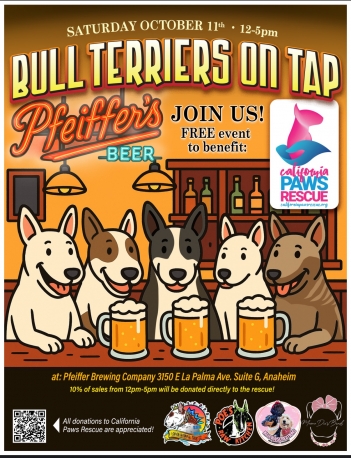 Bull Terriers on Tap! Join Us October 11th!